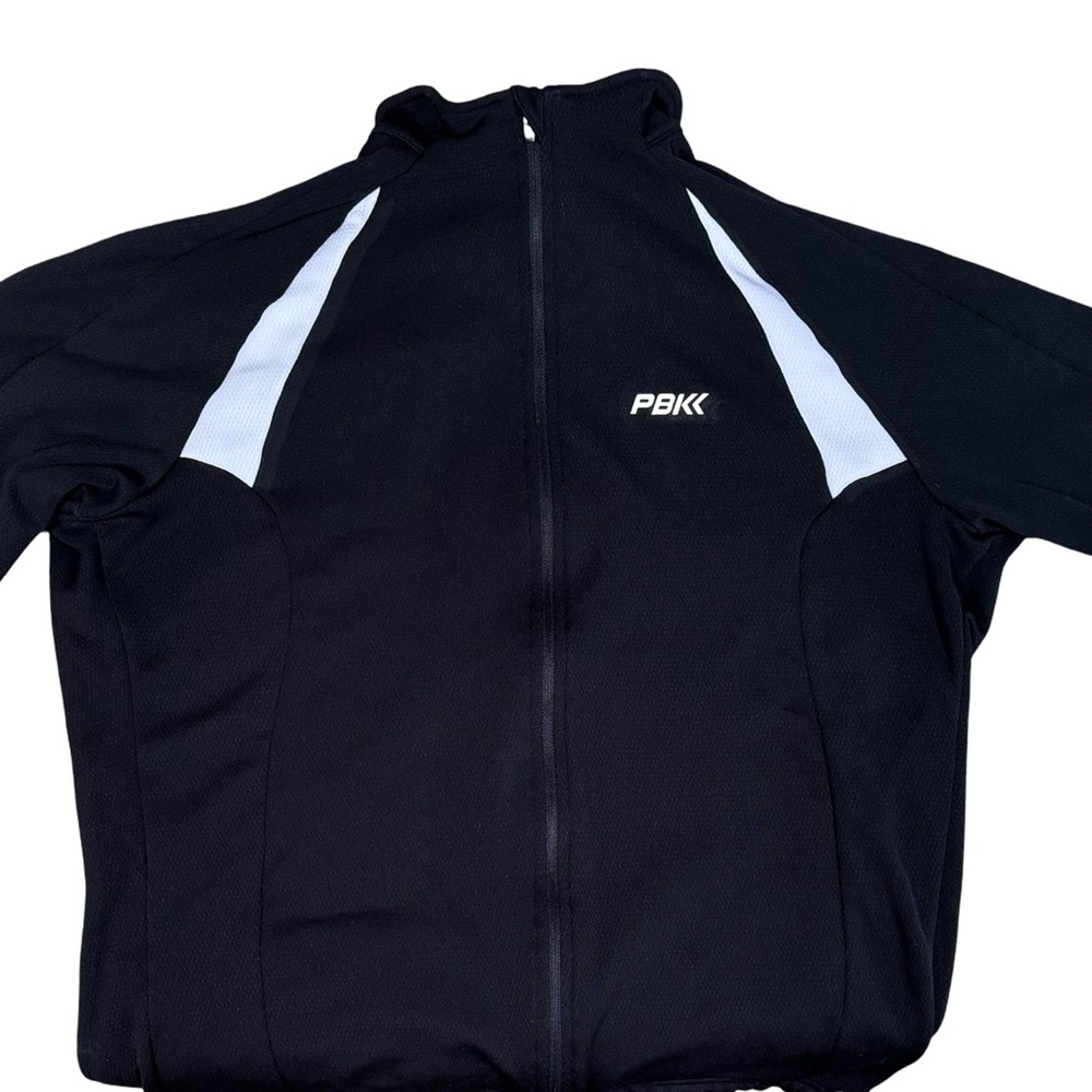 PBK Long Sleeved Cycling Jersey in Black with White highlights- XLG